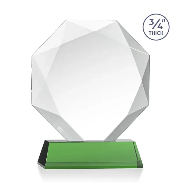Starfire octagon shape award with faceted edges on a tall tapered... from ASI 84592 St Regis Group / St Regis