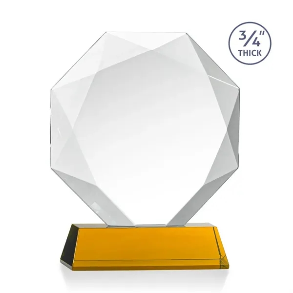 Starfire octagon shape award with faceted edges on a tall tapered... from ASI 84592 St Regis Group / St Regis