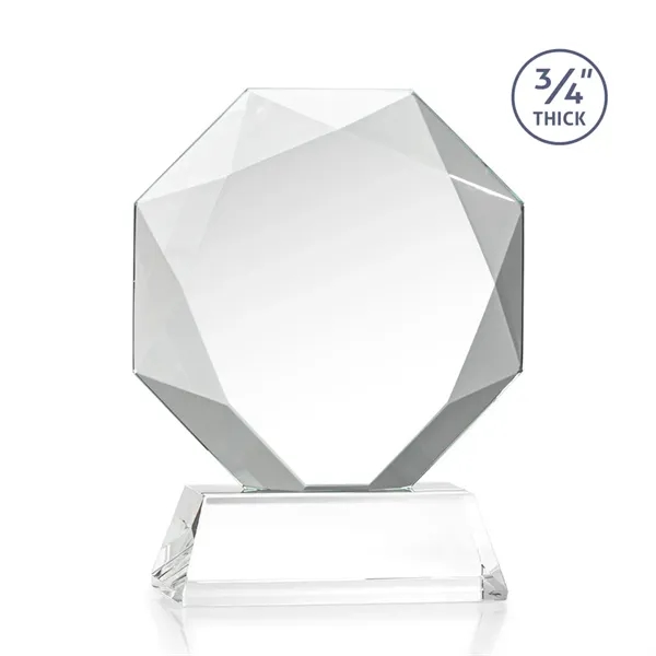 Starfire octagon shape award with faceted edges on a tall tapered... from ASI 84592 St Regis Group / St Regis