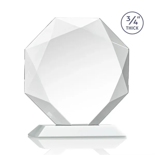 Starfire octagon shape award with faceted edges on a White base.... from ASI 84592 St Regis Group / St Regis