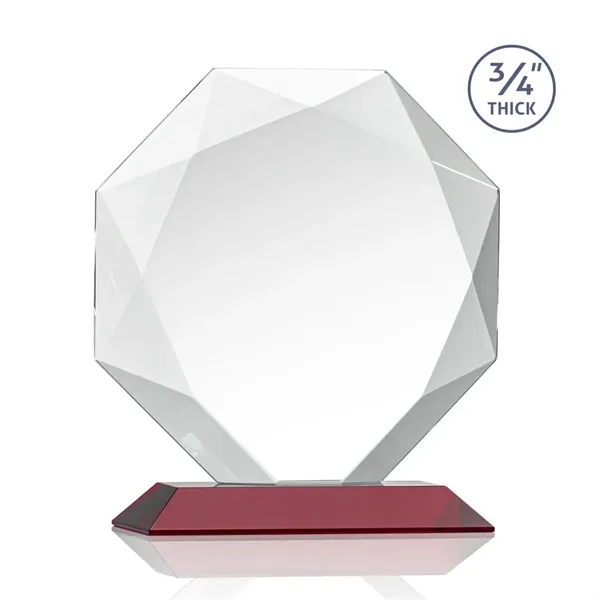 Starfire octagon shape award with faceted edges on a Red base.... from ASI 84592 St Regis Group / St Regis