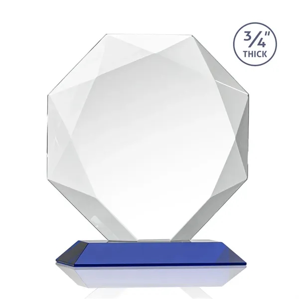 Starfire octagon shape award with faceted edges on a Blue base.... from ASI 84592 St Regis Group / St Regis