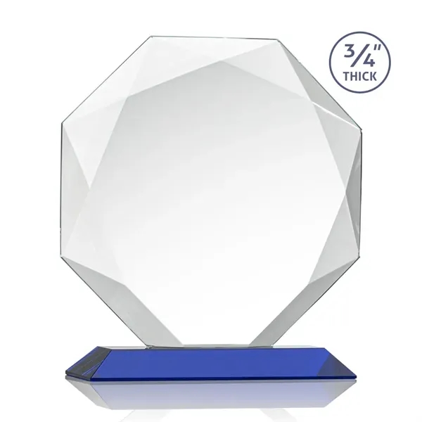 Starfire octagon shape award with faceted edges on a Blue base.... from ASI 84592 St Regis Group / St Regis