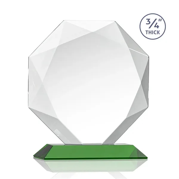 Starfire octagon shape award with faceted edges on a Green base.... from ASI 84592 St Regis Group / St Regis