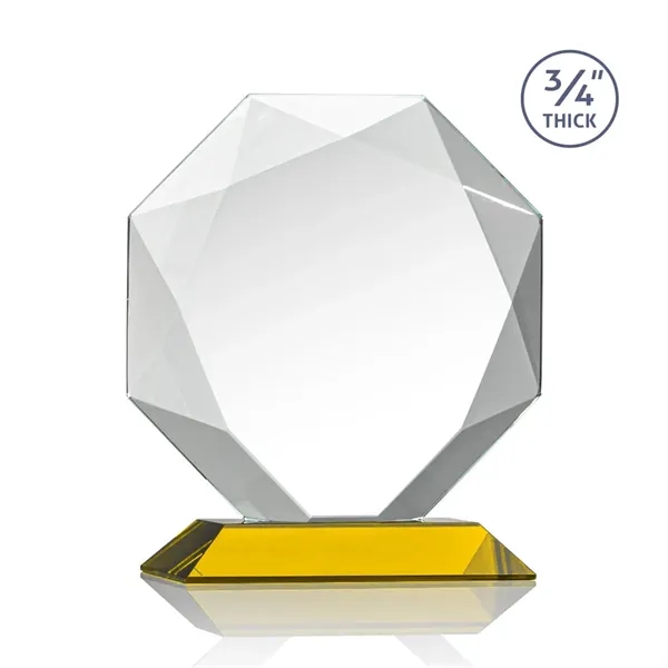 Starfire octagon shape award with faceted edges on an Amber base.... from ASI 84592 St Regis Group / St Regis