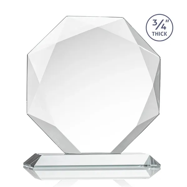 Starfire octagon shape award with faceted edges on a base.... from ASI 84592 St Regis Group / St Regis