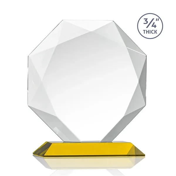 Starfire octagon shape award with faceted edges on an Amber base.... from ASI 84592 St Regis Group / St Regis
