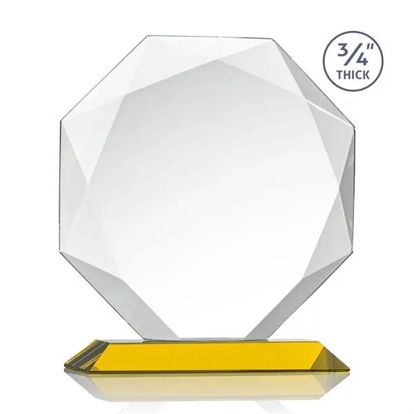 Starfire octagon shape award with faceted edges on an Amber base.... from ASI 84592 St Regis Group / St Regis