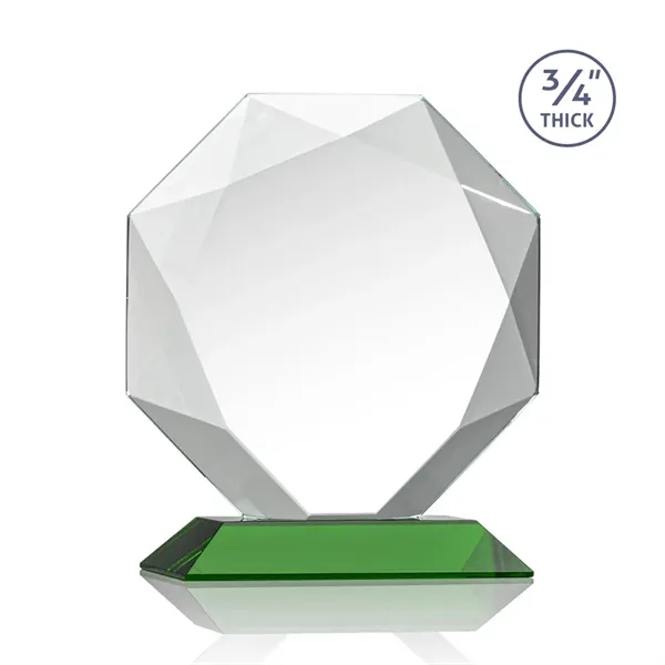 Starfire octagon shape award with faceted edges on a Green base.... from ASI 84592 St Regis Group / St Regis
