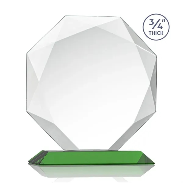 Starfire octagon shape award with faceted edges on a Green base.... from ASI 84592 St Regis Group / St Regis