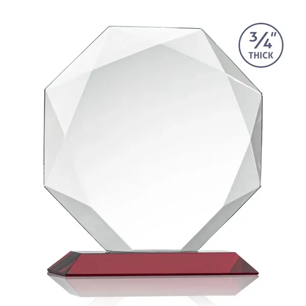 Starfire octagon shape award with faceted edges on a Red base.... from ASI 84592 St Regis Group / St Regis