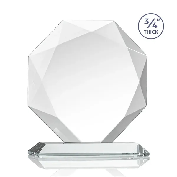 Starfire octagon shape award with faceted edges on a base.... from ASI 84592 St Regis Group / St Regis