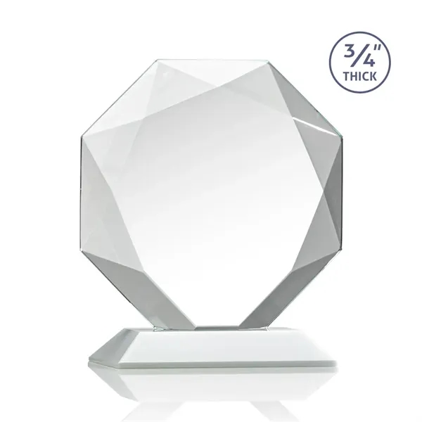 Starfire octagon shape award with faceted edges on a White base.... from ASI 84592 St Regis Group / St Regis