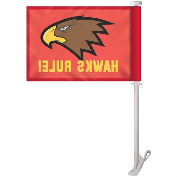 7.5" x 10.5" Single Reverse Custom Car Flag on a premium... from ASI 80228 Quinn