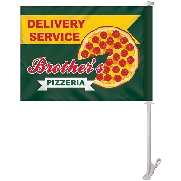 11.5" x 15" Knitted polyester car flag mounted on a plastic... from ASI 80228 Quinn