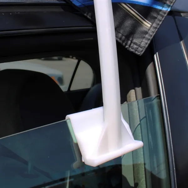 11.5" x 15" Knitted polyester car flag mounted on a plastic... from ASI 80228 Quinn