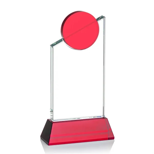 Striking Optical Crystal  VividPrint™ Fleet Award features a slanted tower... from ASI 84592 St Regis Group / St Regis