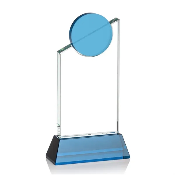 Striking Optical Crystal  VividPrint™ Fleet Award features a slanted tower... from ASI 84592 St Regis Group / St Regis