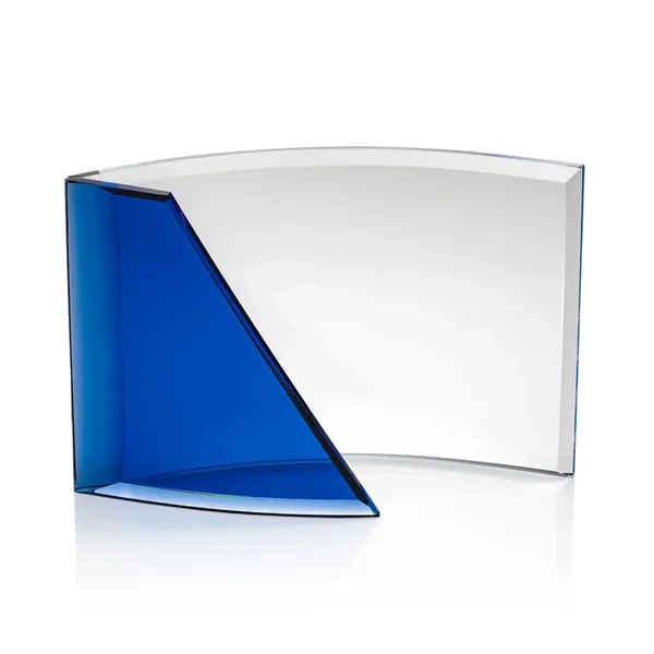 Ultra-Contemporary Starfire Crescent Award features a front curving ebony or sapphire... from ASI 84592 St Regis Group / St Regis