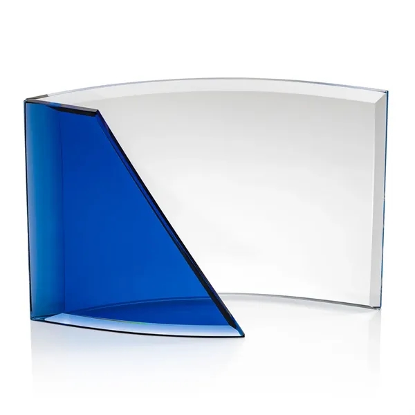 Ultra-Contemporary Starfire Crescent Award features a front curving ebony or sapphire... from ASI 84592 St Regis Group / St Regis