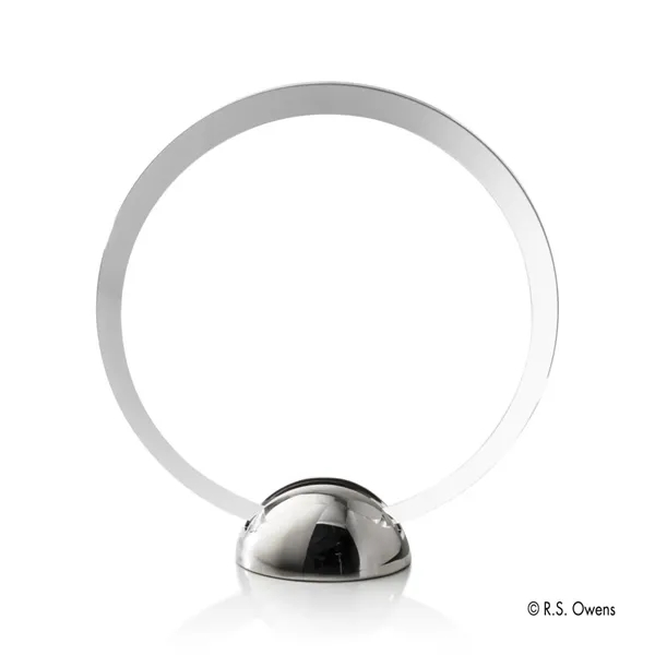 The beveled round silhouette of the Discus Hemisphere Award is combined... from ASI 84592 St Regis Group / R S Owens & Co Inc