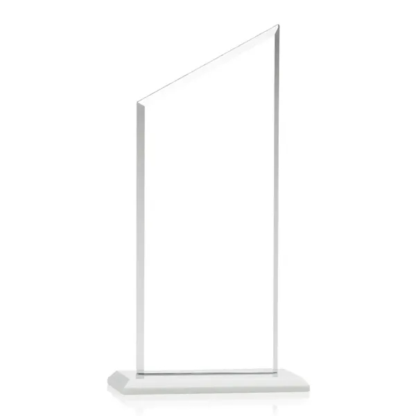 The Conacher is a slant-topped 3/8" Starfire Crystal upright with simple... from ASI 84592 St Regis Group / Prestige Glass