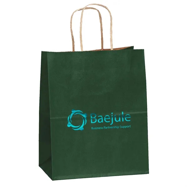 Matte paper shopper with a serrated cut top and twisted paper... from ASI 37940 Bag Makers Inc