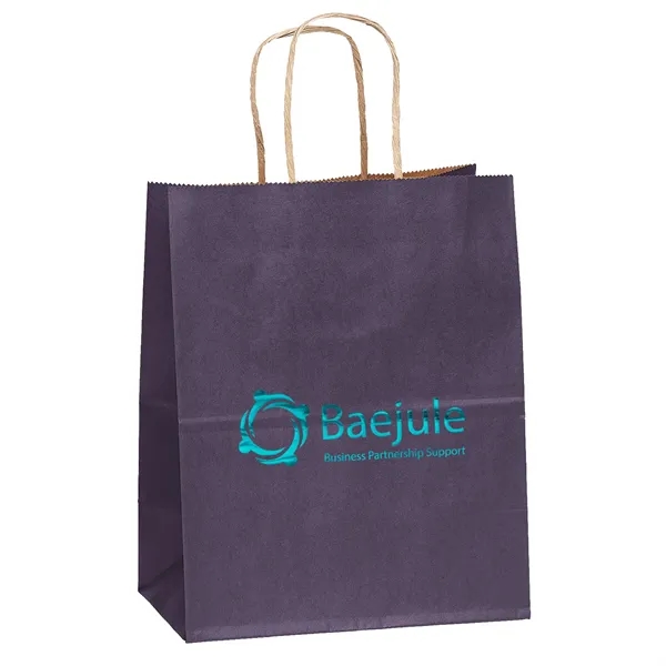 Matte paper shopper with a serrated cut top and twisted paper... from ASI 37940 Bag Makers Inc