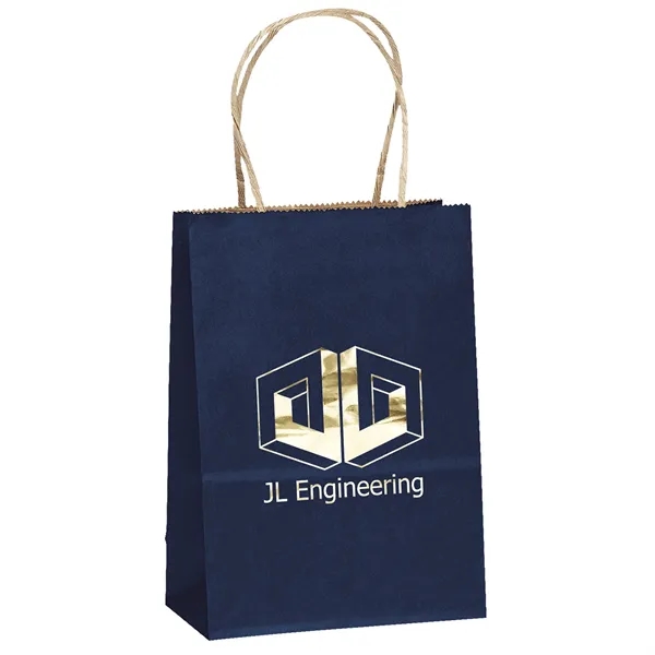 Matte paper shopper with a serrated cut top and twisted paper... from ASI 37940 Bag Makers Inc
