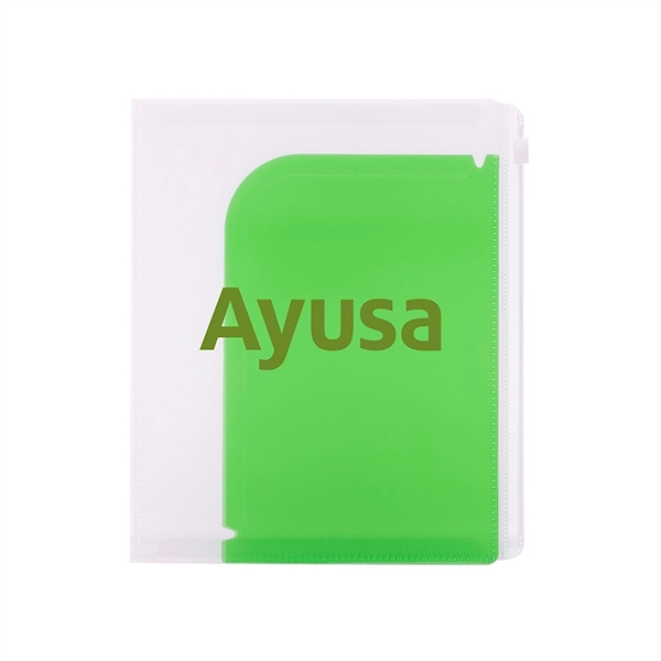 Mini document holder with four internal folders, slide-lock clear zipper pocket... from ASI 88060 Snugz/USA Inc / Sweda®