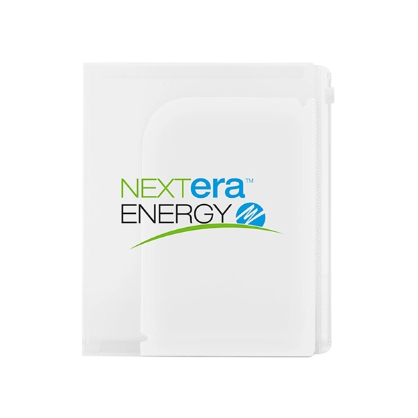 Mini document holder with four internal folders, slide-lock clear zipper pocket... from ASI 88060 Snugz/USA Inc / Sweda®