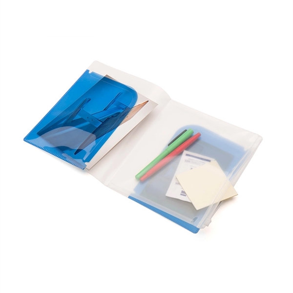 Mini document holder with four internal folders, slide-lock clear zipper pocket... from ASI 88060 Snugz/USA Inc / Sweda®