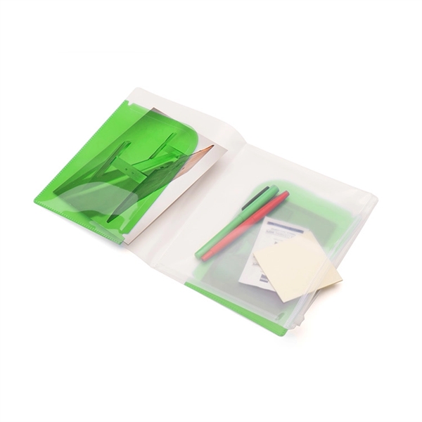Mini document holder with four internal folders, slide-lock clear zipper pocket... from ASI 88060 Snugz/USA Inc / Sweda®