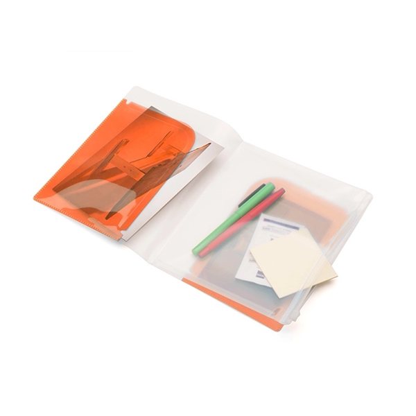 Mini document holder with four internal folders, slide-lock clear zipper pocket... from ASI 88060 Snugz/USA Inc / Sweda®