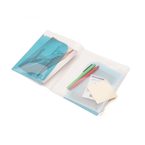 Mini document holder with four internal folders, slide-lock clear zipper pocket... from ASI 88060 Snugz/USA Inc / Sweda®