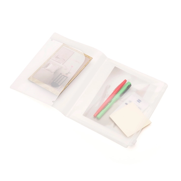 Mini document holder with four internal folders, slide-lock clear zipper pocket... from ASI 88060 Snugz/USA Inc / Sweda®