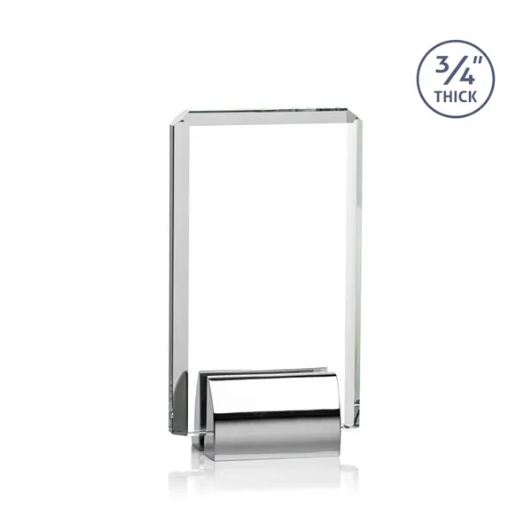 Starfire crystal rectangular award with beveled edges on a chrome base.... from ASI 84592 St Regis Group / St Regis