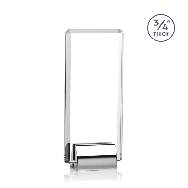 Starfire crystal rectangular award with beveled edges on a chrome base.... from ASI 84592 St Regis Group / St Regis