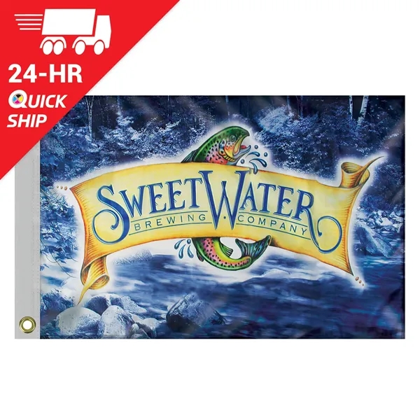 Quickship 2' x 3' Digitally Printed Single Reverse Outdoor Knitted Polyester... from ASI 80228 Quinn