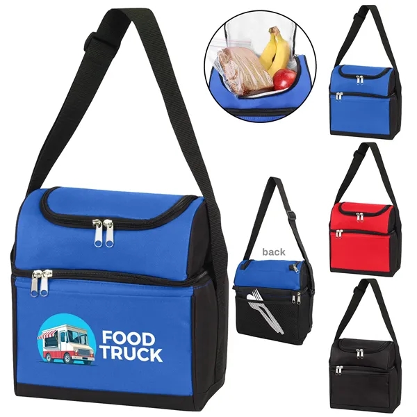 9" x 10.5" x 6.5" double compartment insulated cooler tote with... from ASI 37980 Bagworld