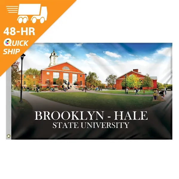 Quickship 3' x 5' Digitally Printed Outdoor Knitted Polyester Single Reverse... from ASI 80228 Quinn