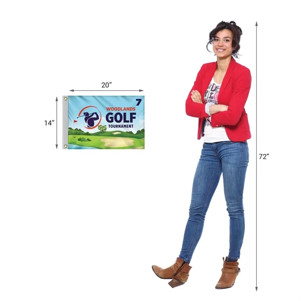 Quickship14" x 20" Custom Single Reverse Knitted Polyester Golf Flag with... from ASI 80228 Quinn