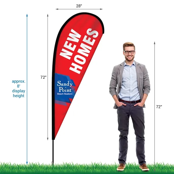 Quickship 6' Single Reverse Portable Teardrop Banner with Hardware Set. ACTUAL... from ASI 80228 Quinn