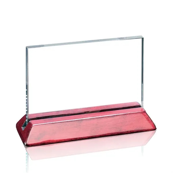 Starfire horizontal award on rosewood base.... from ASI 84592 St Regis Group / Prestige Glass