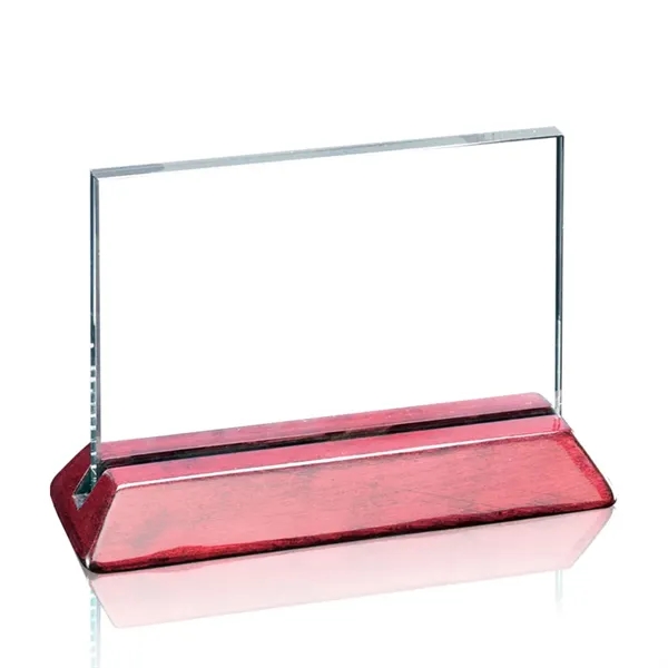 Starfire horizontal award on rosewood base.... from ASI 84592 St Regis Group / Prestige Glass