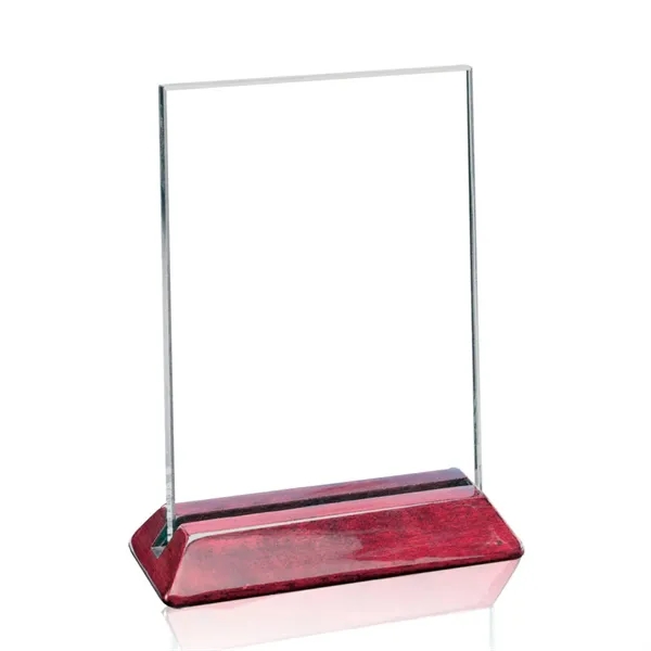Starfire vertical award on rosewood base.... from ASI 84592 St Regis Group / Prestige Glass