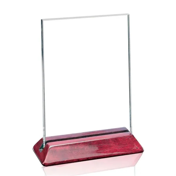 Starfire vertical award on rosewood base.... from ASI 84592 St Regis Group / Prestige Glass