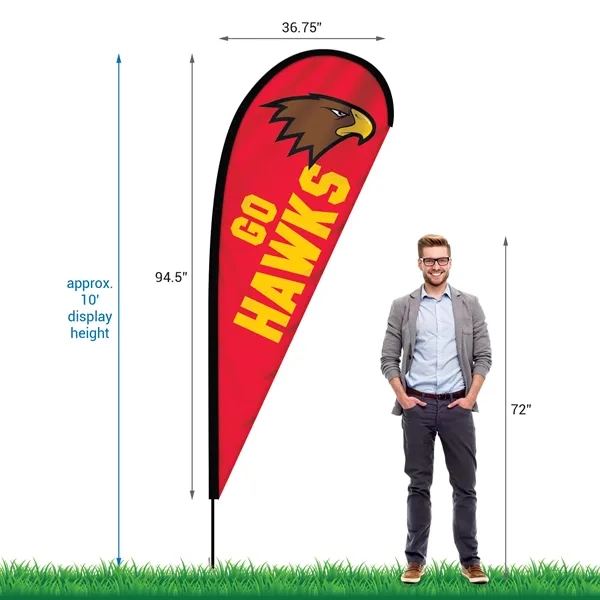 Quickship 8' Single Reverse Portable Teardrop Banner with Hardware Set. ACTUAL... from ASI 80228 Quinn