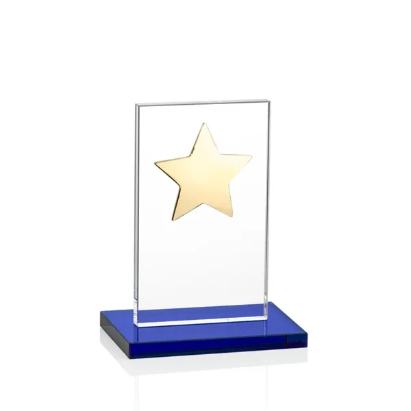 This illustrious Starfire Crystal award stands upright on an elegant Sapphire... from ASI 84592 St Regis Group / St Regis