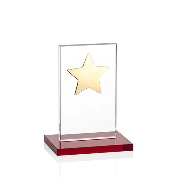 This illustrious Starfire Crystal award stands upright on an elegant Ruby... from ASI 84592 St Regis Group / St Regis